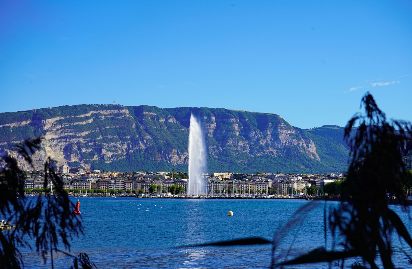 Geneva Switzerland Lake Leman with Alps